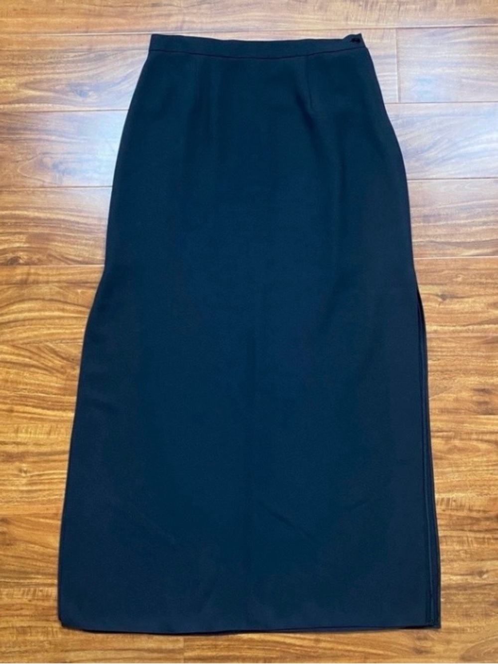 Vintage Mr K Australia Women's Black A Line Side Slit Maxi Skirt Size 10 Classic